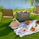 thumbnail image 3 of Gran 15.4 Canasta De Picnic De Picnic De Mimbre Cestas De Picnic Vacías Con Tapa, Cesta De Picnic Con Manijas Plegables Para Picnic, Cuerpo A Cuadros, Cuerpo Tejido Resistente, 3 of 7