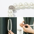 thumbnail image 2 of MOAMUN Magnetic Pearl Curtain Tieback Set of 2, Strong Magnetic Beaded Curtain Holdbacks, Decorative Window Drape Curtain Straps 16 Inch (White), 2 of 7