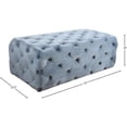 thumbnail image 4 of Meridian Furniture Casey Button Sky Blue Velvet Ottoman and Bench, 4 of 4