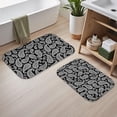 thumbnail image 2 of Paisley and Damask Black Pattern Bath Mat Set Of 2,Non-Slip Rug for Bathroom,Kitchen,Bedroom,Entrance, 30x17 and 23.5x15.7 Inches, 2 of 5