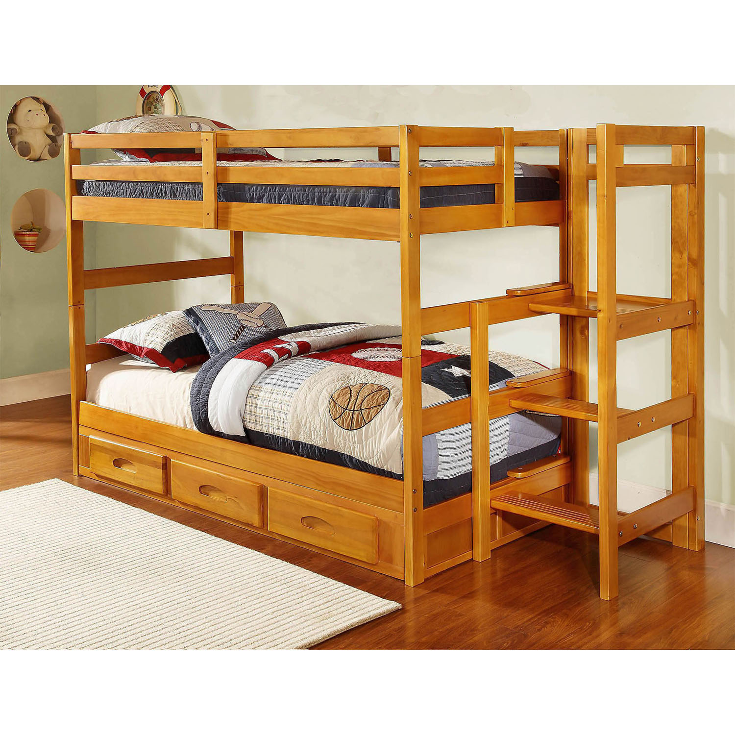 Cambridge Franklin Twin Over Easy Step Bunk Bed With Slide Out Cambridge Franklin Twin Over Easy Step Bunk Bed With Slide Out Trundle Com