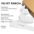 thumbnail image 2 of Cinta de Terciopelo SIMISI RIBBON Blanca 2.5 cm 22.86 m Navidad, 2 of 4