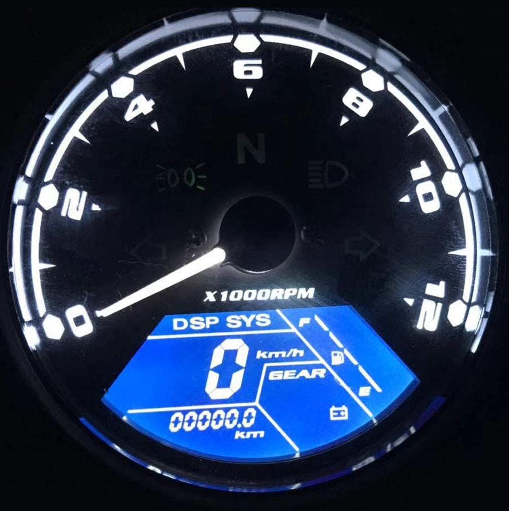 LCD Universal Digital Speedometer Odometer Tachometer Motorcycle  Speedometer 12000RPM 0-199km/h For 1,2,4 Cylinders With Bracke