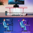 thumbnail image 5 of YRLLENSDAN L-Shaped Gaming Desk for Adults Ergonomically Designed with Monitor Stand Computer Desk, Pink, 5 of 7