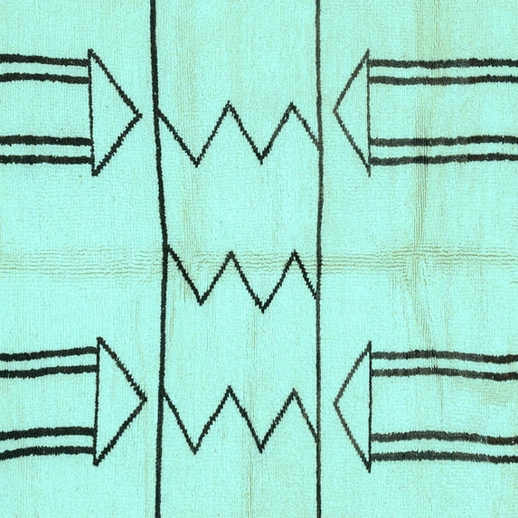 Ahgly Company Indoor Square Solid Light Blue Modern Area Rugs, 8' Square