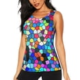 thumbnail image 1 of Balery Colorful Tie Dye Stained Glass 2 Camiseta sin mangas estampada ligera para mujer, tops de entrenamiento sin mangas, camisetas de yoga transpirables de secado rápido.-Small, 1 of 7