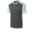 thumbnail image 5 of Sport-Tek Youth CamoHex Colorblock Tee-XL (Iron Grey/ White), 5 of 6
