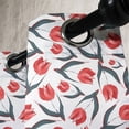 thumbnail image 3 of Ambesonne Floral Grommet Curtain, Vintage Inspired Tulips Art, 50" x 84", Red Green, 3 of 6