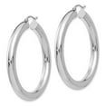 thumbnail image 2 of Real 14kt White Gold Polished 5mm Lightweight Hoop Earrings; for Adults and Teens; for Women and Men, 2 of 3