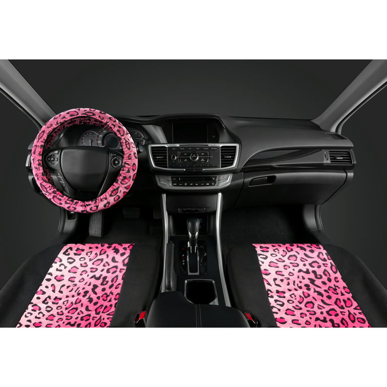Hot Pink Car Seat Covers Full Set Cute Leopard Print Car