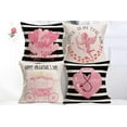 thumbnail image 3 of Happy Valentine‘s Day Pillow Covers 16x16 Inch Set of 4 Black White Stripes with Cupid Arrow Pink Heart You & Me Sweet Quotes Throw Pillow Cases Cotton Linen Farmhouse Decorative Pillowcases, 3 of 4