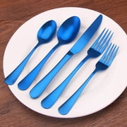 Blue Silverware Set, 20-Piece Silverware Flatware Cutlery Set, Stainless Steel Utensils Service for 4, Include Knife/Fork/Spoon