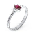 thumbnail image 3 of Birthstone Oval Ring with Shoulder Accents - Ruby (July), 3 of 5