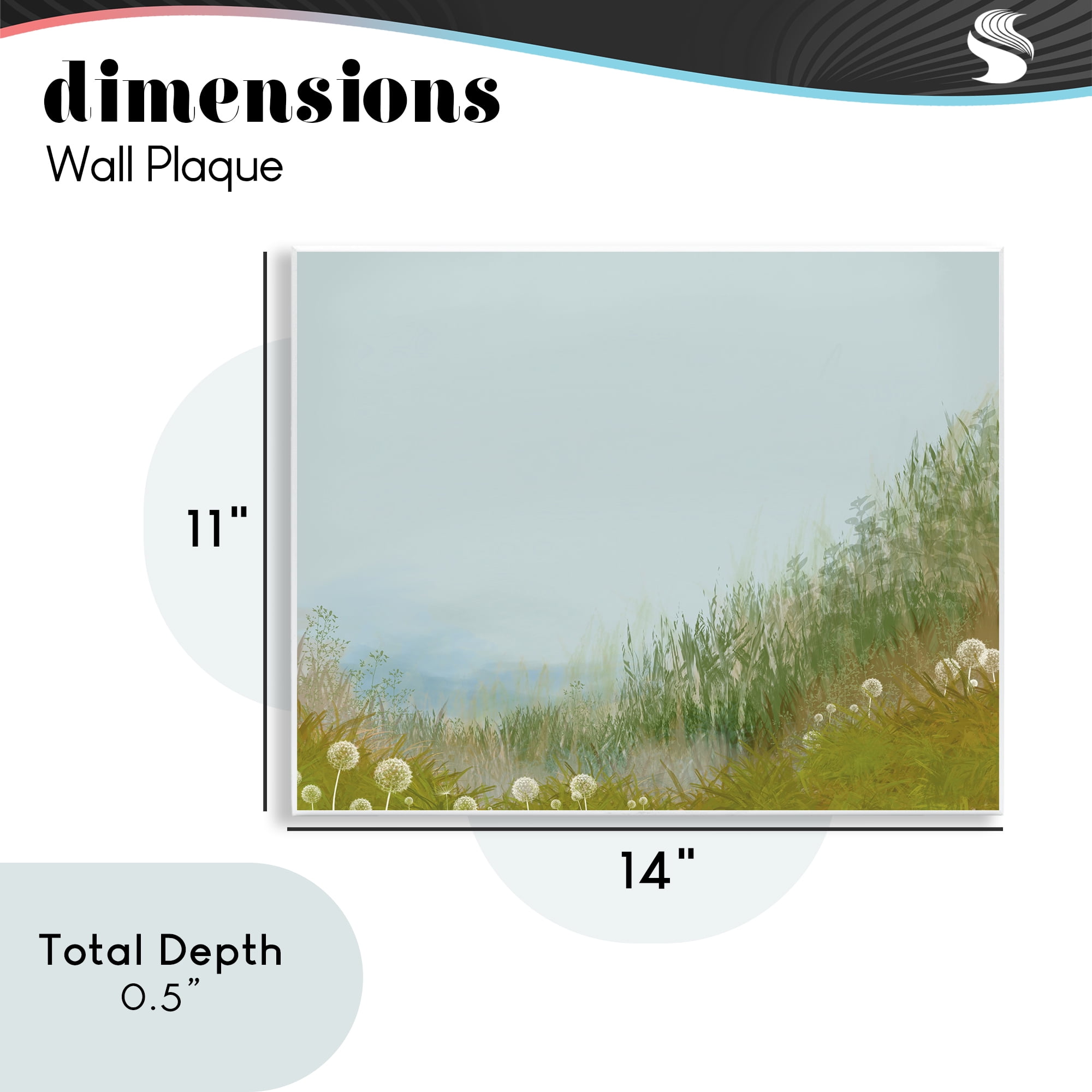 Misty Meadow Hill Wall Plaque Art, design by Renel Peters