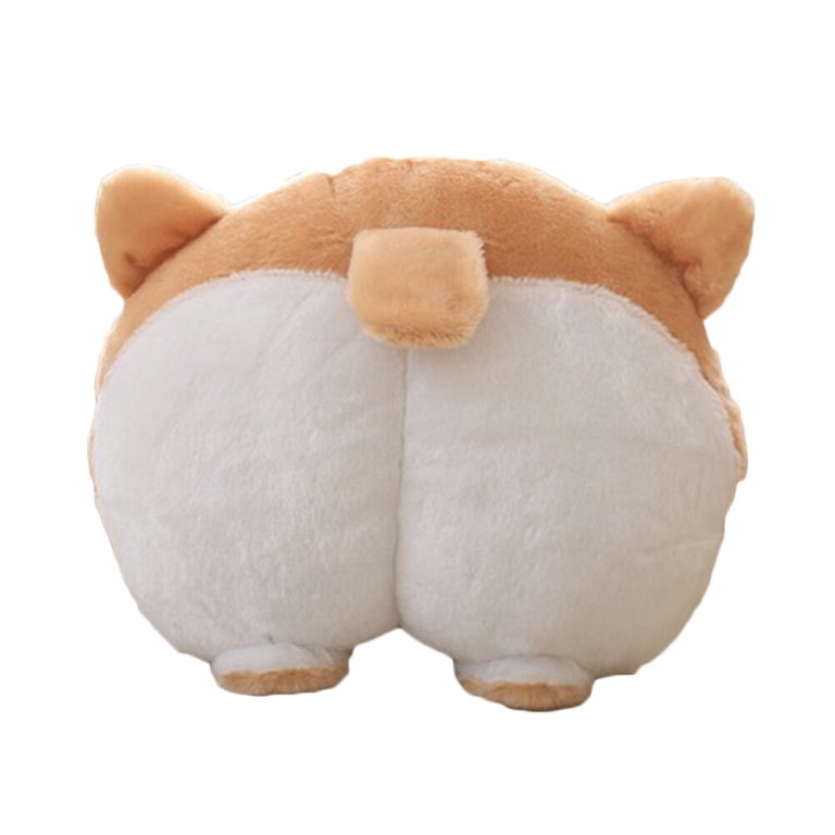 Car Neck Pillow Corgi Butt Shaped Car Seat Neck Pillow Auto Headrest Cushion  Back Cushion Car Pillow Plush Toy Brown 