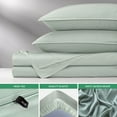 thumbnail image 4 of PURE BAMBOO Sheets Full Size Bed Sheets 4 Piece Set, Genuine 100% Organic Bamboo Viscose Derived, Soft & Cooling, Double Stitching, 16" Deep Pockets (Full, Sea Glass), 4 of 8