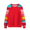 thumbnail image 2 of Ailaofu Womens Tops Color Block Raglan Long Sleeve Shirts Casual Fall Crewneck Sweatshirts, 2 of 3