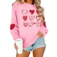 thumbnail image 4 of FAWUUDO Valentines Day Shirts Women Valentine Crewneck Sweatshirts Love Heart Sweatshirt Valentine's Long Sleeve Tops Pink XS, 4 of 9