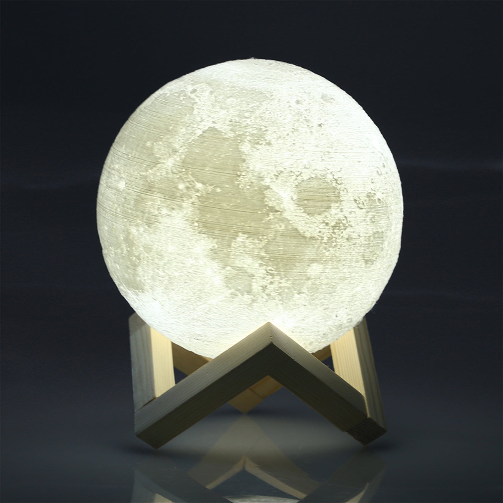 AGM Moon Lamp, 3D Printing Moon Light with Stand and USB Rechargeable ...