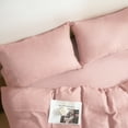 thumbnail image 2 of 100% Pure French Linen Pillowcases Soft & Breathable Pillow Case Set of 2 - Pink 20x36 Inch, 2 of 7