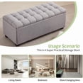 thumbnail image 4 of 38-inch Grey Fabric Storage Ottoman Bench with Hinged Lid - Long End of Bed Bench for Bedroom, Living Room & Entryway, Footrest Seat Trunk, 4 of 18