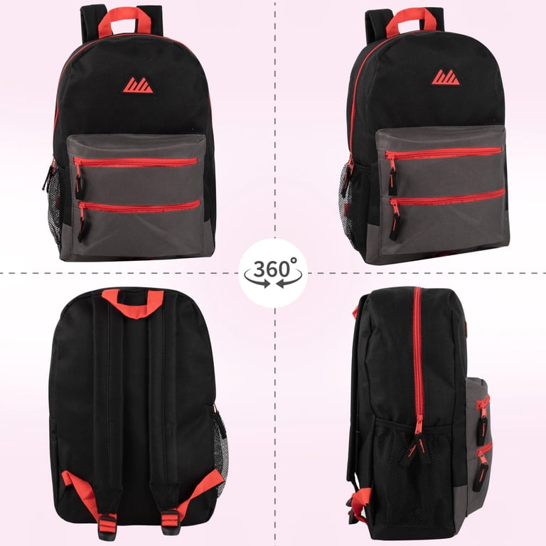 Summit Ridge 17" Two-Tone Travel Backpack, Black & Red photo 4