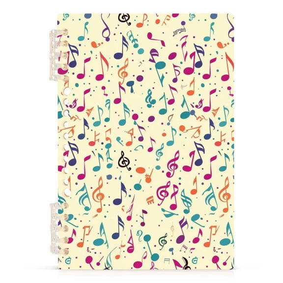 Music Notes Spiral Journal Notebook College Ruled Notebook 8.3" x 5.7" A5 Lined Thick Paper Page