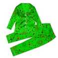 thumbnail image 7 of XDZJLR Kids Girls Christmas Pajamas Xmas Print Soft Satin Feel Two Piece Holiday Festive Party Comfortable Nightwear Outfit Pj'S Sleepwear Green 9-10 Years, 7 of 7