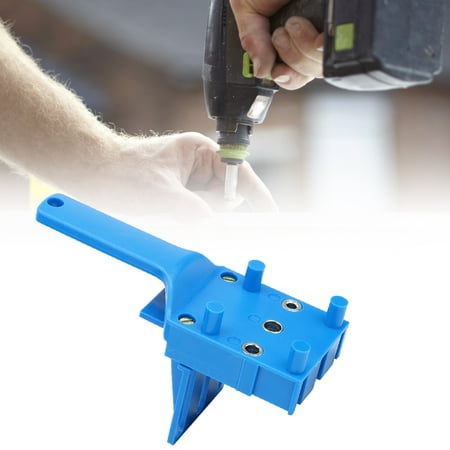

Straight Easy To Calibrate Drilling Locator Drill Guide For Drilling Drawer Pull DIY Installation Blue