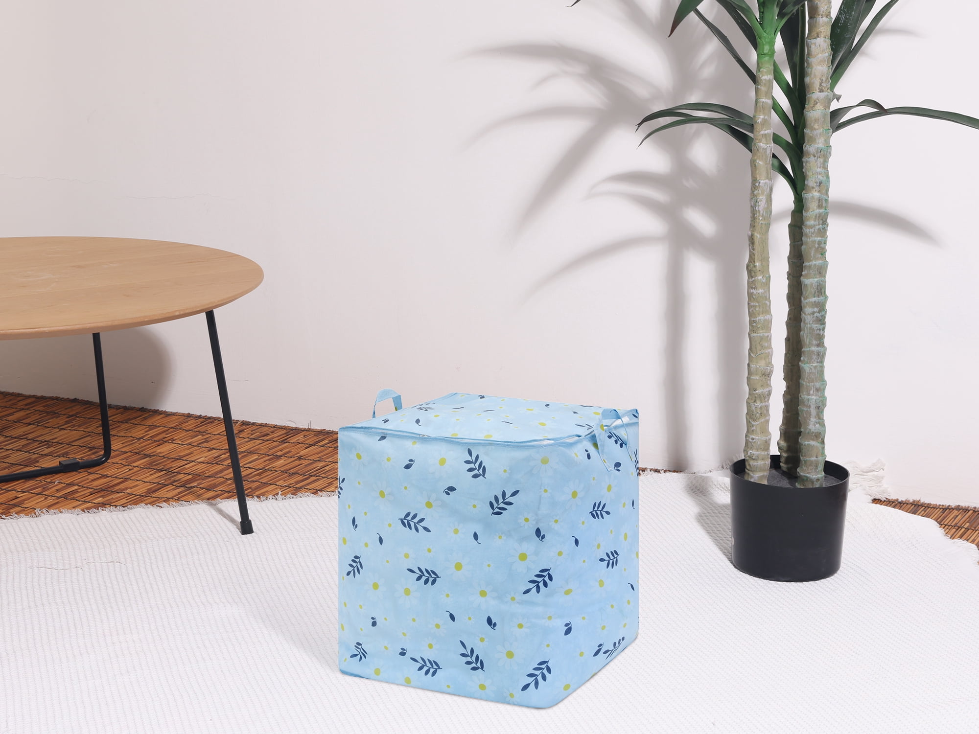 Unique Bargains 1 Pc Clothes Storage Foldable Storage Bags Blue 20*20*28in