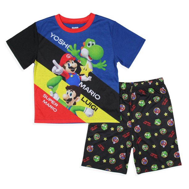 Super Mario Boys' 2Piece Pajamas Set royal blue multi, 10 12 (Big