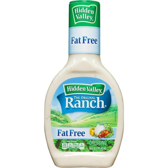 Hidden Valley Origina Ranch Fat Free Dressing (Pack of 2) 16 oz Bottles