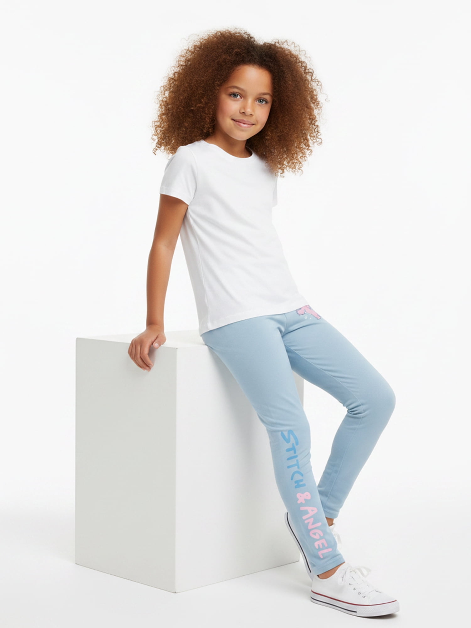 Lilo and Stitch Girls' Friends Forever Graphic Leggings, Sizes 4-16