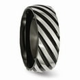 thumbnail image 4 of Titanium 8mm Black IP-plated Swirl Brushed & Polished Band Size: 8; for Adults and Teens; for Women and Men, 4 of 6