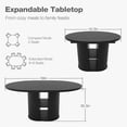 thumbnail image 2 of Advwin 59" Extendable Round Dining Table for 4–8, Modern Wood Oval Kitchen Table with Storage Shelf, Space-Saving Expandable Circle Dinner Table for Dining Room, Black, 2 of 9