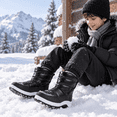 thumbnail image 5 of BABAYA Toddler Winter Snow Boots Water-Resistant Warm Faux Lined Booties for Little Kids Girls Boys, 5 of 8