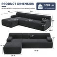 thumbnail image 3 of 107” Modular Sectional Sofa, Modern Sofa Couch for Living Room, High Density Sponges Cloud Couch Sectional, L-Shape Couches for Living Room, Black, 3 of 10