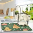 thumbnail image 5 of Yayeee Dish Drying Mat for Kitchen Counter 16"x18" Microfiber Absorbent Pad, Beige Christmas Gingerbread, 5 of 7
