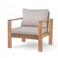 thumbnail image 2 of Christopher Knight Home Transitional Outdoor Lounge Chair with Cushions, Solid Wood, Light Gray+Teak, Set of 2, 2 of 8