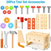 Wooden Tool Set for Kids 2 3 4 5 Year Old, 29Pcs Educational STEM Toys Toddler Montessori Toys for 2 Year Old Construction Preschool Learning Activities Gifts for Boys Girls Age 2-4 1-3