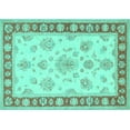thumbnail image 1 of Ahgly Company Indoor Rectangle Oriental Turquoise Blue Traditional Area Rugs, 2' x 5', 1 of 4