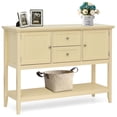 thumbnail image 2 of Yardi Yard Wooden Sideboard Buffet Console Table with Drawers and Storage-Beige, Narrow Console Table with Shelves for Entryway & Hallway, 2 of 7
