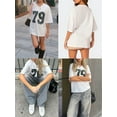 thumbnail image 2 of Rdhnmea Women Loose Basic T-Shirt Casual Summer Number Print Short Sleeve Tops, 2 of 9