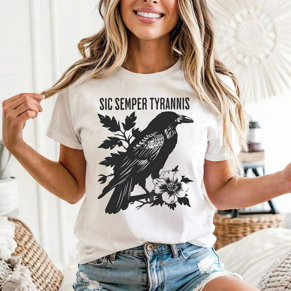 Raven Sic Semper Tyrannis Men’s And Women's Graphic Tee 100% Cotton by TBun, Full Sizes S-5XL