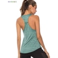 thumbnail image 5 of BadPiggies Women's Quick Dry Sports Vest Workout Tank Top T-shirt Clothes Tank Shirt for Yoga Gym Fitness Running (M, Green), 5 of 5