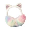 thumbnail image 1 of Orejeras con orejas de gato, regalo de cumpleaños, cálidas orejeras de invierno para niños grandes, niñas y mujeres. Blanco, 1 of 9