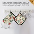 thumbnail image 4 of Yayeee Oven Mitts and Pot Holder Set of 2 Heat Resistant Kitchen Gloves Baking Hot Pad, Small Strawberry Pattern, 4 of 5