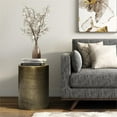 thumbnail image 2 of Allora 16" Contemporary Metal Side Table in Hammered Antique Gold, 2 of 6