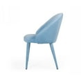 thumbnail image 3 of Fabric Upholstered Wooden Dining Chair with Curved Back, Blue - Saltoro Sherpi, 3 of 6