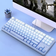 E-YOOSO Mechanical Gaming Keyboard with Gradient Blue Keycaps Red Switches LED Backlit Wired 87 Key Tenkeyness for Windows PC